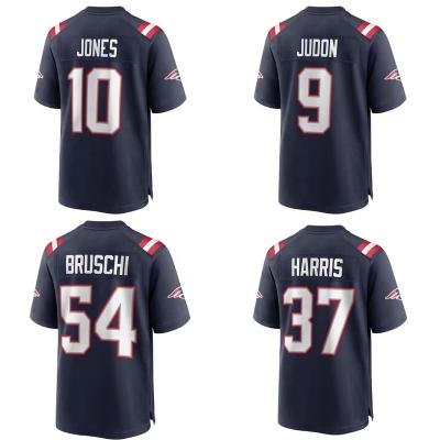 China QUICK DRY Custom Game 9 Judon 11 Hightower 10 Jones New England Town Team Club Uniform Stitched American Football Jersey Patriot Navy for sale