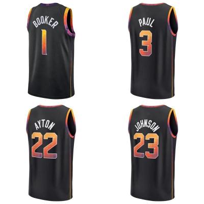 China New Season Mens Breathable Basketball Phoenix Black City Uniform Edition Suns Valley Jersey Booker #1 Paul #3 Nash #13 Ayton 22 for sale