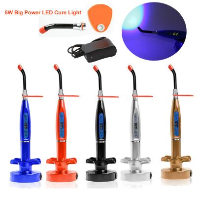 China Dental Hosptial 1 Set Dental LED Curing Lamp 5 W Cordless Light Cordless Resin Material 5 Color Single Dentist Whitening Instruments for sale