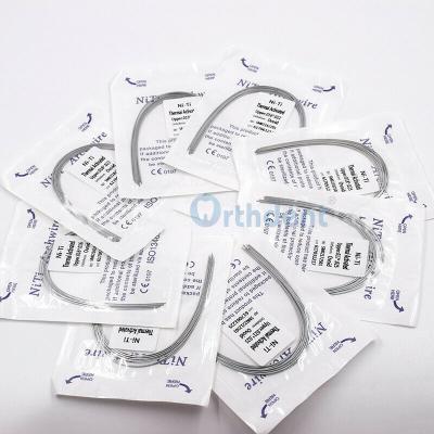 China Thermal Activated Orthdent 10 Pack Dental Orthodontic Updraft Activated Niti Arch Rectangular Wire Ovoid Shape for sale