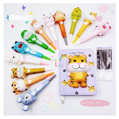 China Kawaii Squishy Pen School Supplies Fidget Squishy Pen Fashionable Cute Stationary Set Diary Squishy Toys FT201 2022 for sale