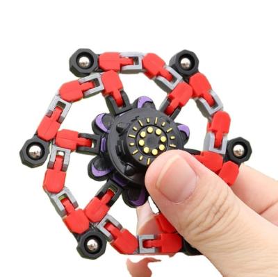 China Plastic 4 In 1 Diy Deformable Spinning Chain Robot Transformed Trigger Wacky Tracks Wiggle Toy Mechanical Fingertip Spinner Toys for sale