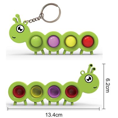 China 2021 Hot Selling Amazon Decompression Pop Bubble Ver-Key Chain ABS Silicone Trigger Hand Toys Wiggle Toy for sale