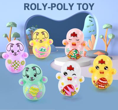 China Relaxing wholesale fidgety person Tumbler Toy Mini Blue Fat Man Small ornaments fidgety chubby sensory toys small gifts shaking fidgety person doll for sale