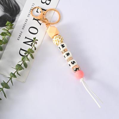 China New Promotion Gift Silicone Bead Tassel Arming Rope Necklace Hot Selling Amazon Work Card Senior Student Chain Card Hanging Rope for sale