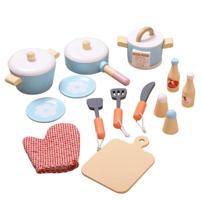 China Wooden Toy Happy Kitchen Toys Cooking Simulation Set Little Boys And Girls Mini Kitchen Toy Set Kids Kitchenware for sale