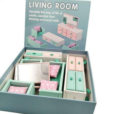 China Wholesale Trending Decompression FL74 Miniature Dollhouse Toys Set For Children Pretend Preschool Kids Mini Furniture Accessories Kawaii Play Set for sale