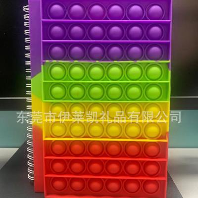 China 2021 Hot Selling Wonderful Colorful Silicone Notebook A6 Gift 2021 Cover Kids Sensory School Pops Bubble Busy Person Notebook for sale