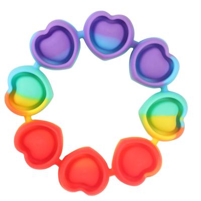 China TT74 Trigger Bubble Silicone Wristband Wristband Valentines Day Gift Sensory Toys Jump up the fidgety person Toy Rainbow Wristband noise wristband for sale