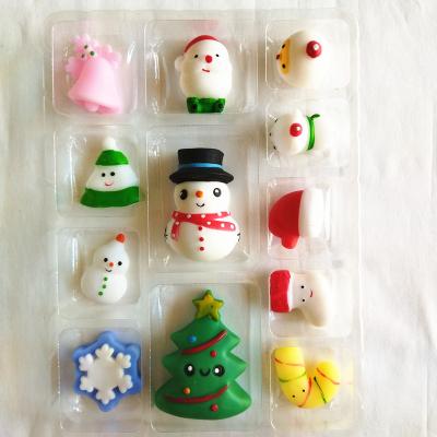 China Christmas Gifts Amazon Hot Sale 12Pcs Christmas Countdown Squishies Toy Cute Soft Squeeze Toy TPR Mochi Squishies Squishies Squeeze Squishies for sale