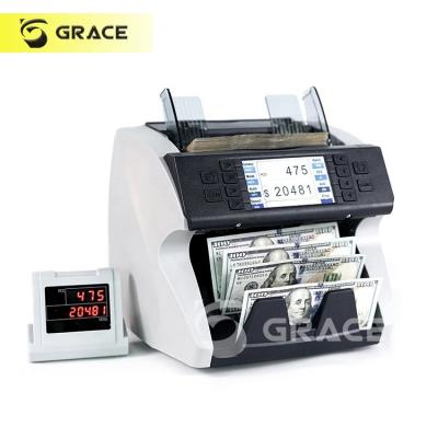 China Mixed Currencies Value Counting White Cashier Machine China Bill Counter Banknote Money Counters UV Magnesium for sale