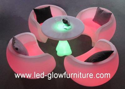 China High Capacity Rechargeable LED glow furniture PE lighting bar table and chair for sale