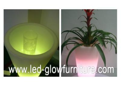 China Round / Square / Cube and champagne LED Flower Pots lights , multi - colored led planter pots for sale