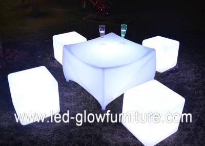 China PE plastic Rechargeable led cube chair and tables with Wireless IR remote control for sale