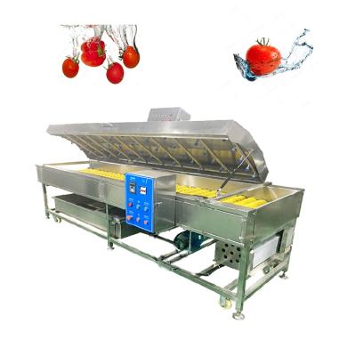 China Automatic Discharge Customized High Pressure Spray Brush Roller Peach Fruit Cleaning Washing Machine for sale