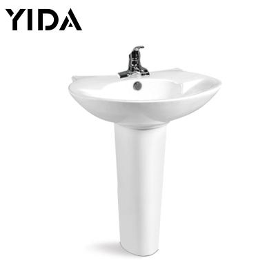 China DRAGON FREE GOLD bathroom large size pedestal ceramic sink, 27 inch hand basin for Ethiopia market for sale