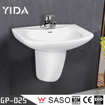 China Wall-hung White Pedestal Ware Portable Porcelain Sink Bathroom Ceramic Sanitary Wash Basin for sale