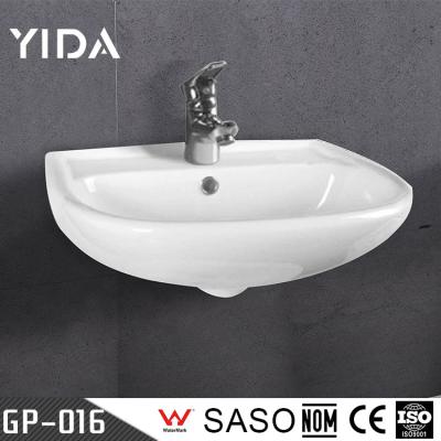 China New Wall-hung Model Oval Bathroom Porcelain Lavatory Countertop Vanity Basin for sale