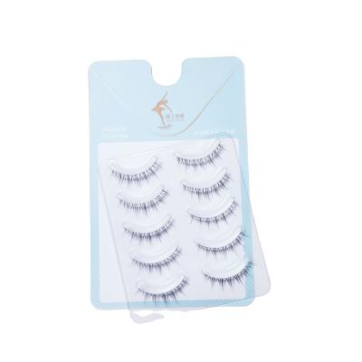 China Manufacturer direct selling natural thick eyelashes latest fish rod high quality silk transparent eyelashes 5 pairs for sale