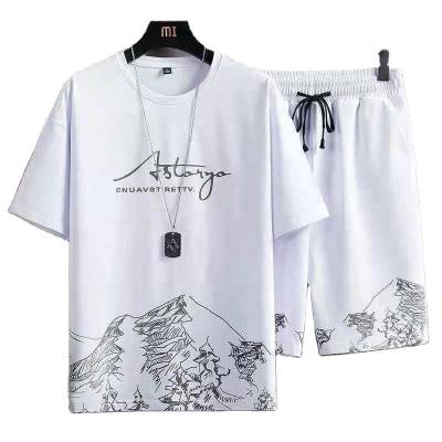 China Breathable Wholesales Bulk T-shirt Men Fashion Street Wear Printed T-shirt And Round Neck Men'S Short Set T-shirt Men Plus Size Custom for sale