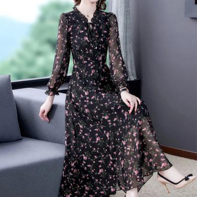 China Breathable Women Formal Lace Dress Half Sheath Slim Waist Mid Calf Lace Up Midi Party Dress for sale