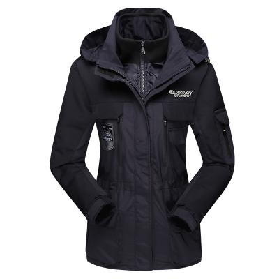 China Men's Breathable Ski Jacket 3 In 1 Hooded Windproof Winter Jacket Snow Waterproof Jacket With Inner Warm Fleece Coat for sale