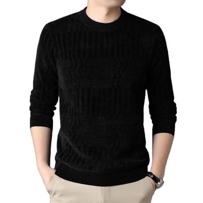 China Anti-Wrinkle Mens Soft Cotton Cable Stitch Crewneck Sweater for sale