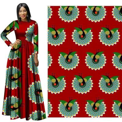 China New Latest African Batik Design High Quality Polyester Fabric Tear-Resistant Short Skirt Dress Embossed Suit Fabric Customized for sale