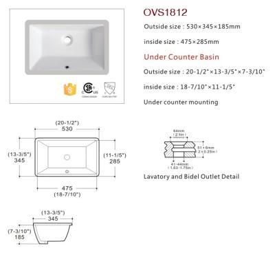 Cina Lavandino di chiusura molle di vanità del lavabo del bacino del bagno di Seat Undermount in vendita