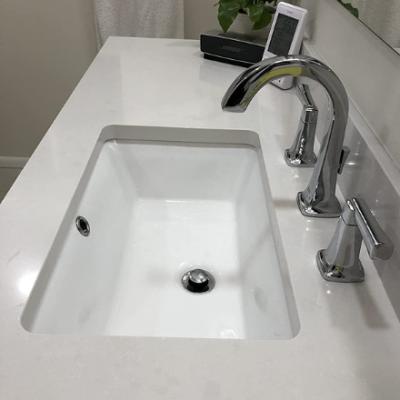 China Bacia de lavagem vitrificada da forma do retângulo da instalação de Ada Bathroom Sink Easy For Undercounter à venda