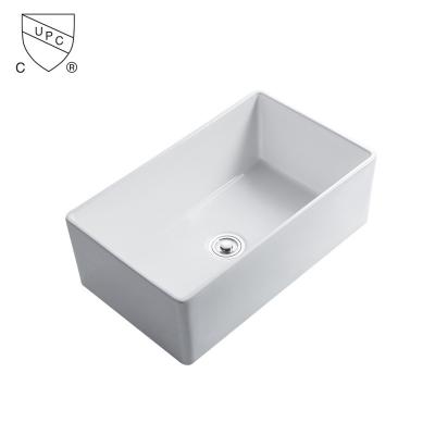 China White Ceramic Farmhouse Kitchen Sink 30 Inch 30