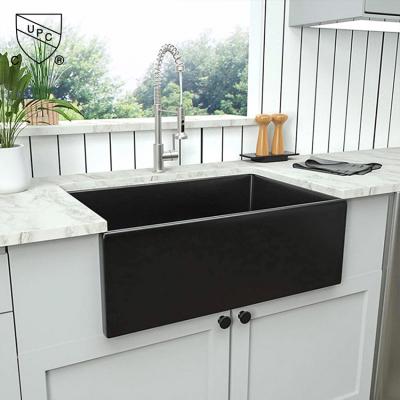 China 30 X 20 30 L X 18 W Apron Front Farmhouse Kitchen Sink Undermount Black for sale