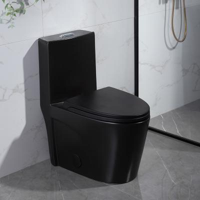 China Matte Black One Piece Dual Flush Comfort Height Toilet Top Flush Button for sale