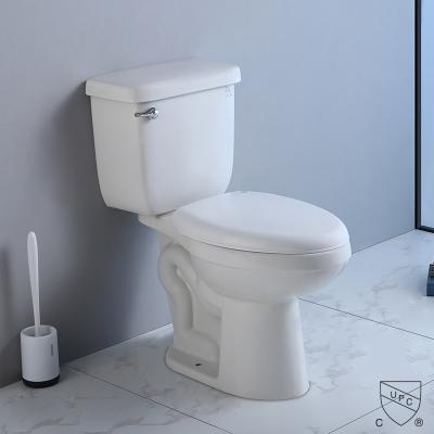 China Zweiteiliger Toilette Cupc-Amerikaners 2-teiliges WC-Spülventil länglicher Standardschüssel zu verkaufen