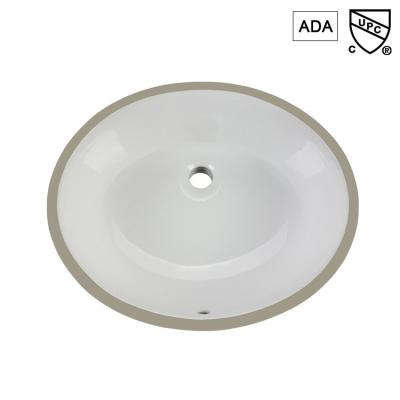 China Weißer moderner ovaler keramischer 15 Zoll Ada Bathroom Sinks Undermount Troughs zu verkaufen