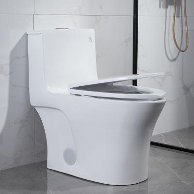 China 3L 6L Dual Flush One Piece Toilet With Top Buttons CUPC White Porcelain for sale