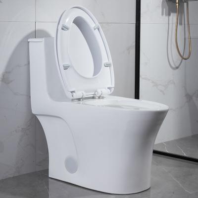 China Round One Piece Skirted Toilet Comfort Height Elongated 28” for sale