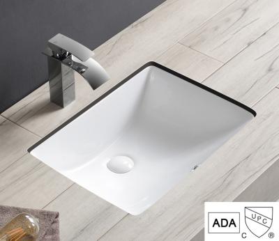 China Curva suave del rectángulo de Ada Compliant Undermount Bathroom Sink dentro de cerámica en venta