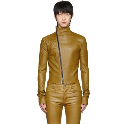 China Breathable Custom Made Offset Zipper Outdoor Jackets Plus Size Mens Leather Jackets for sale