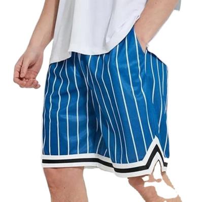 China Sport Shorts Custom Logo Design Drawstring Waist Regular Fit Striped Mesh Shorts Basketball Abbreviations Mens for sale