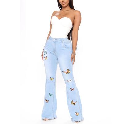 China Breathable Rocket Jeans Pants Clothing Cotton Stretch Bottom Oversized Womens Jeans for sale