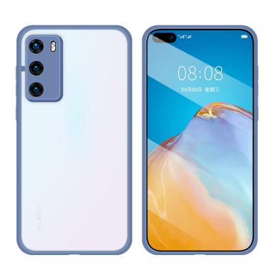 China Hot Shockproof Colorful Button PC TPU 2021 Matte Acrylic Cell Phone Case For Huawei P40 Pro P30 P40 Lite Pro 12 Pro Mate 30 Max for sale