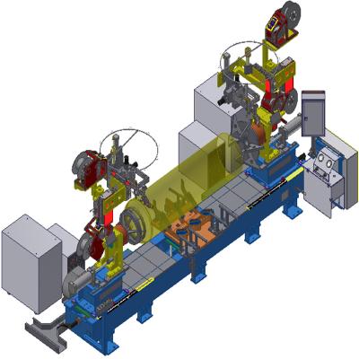 China MAG Welding Line For Heat High Quality Full Automatic Round Plant Heat Pump Seam Welding Tower for sale