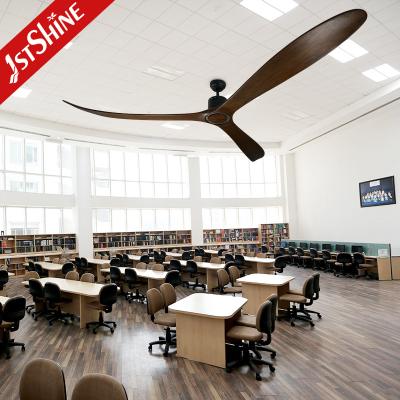 China 100 Inch Big Ceiling Fan With Remote Control 3 Solid Wood Blade DC Motor for sale