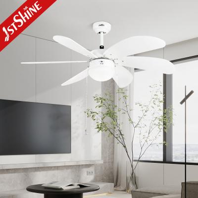 China Pull Chain Style 42 Inch AC Motor LED Ceiling Fan With 6 MDF Blades for sale