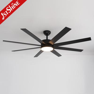 China Black MDF Blades Ceiling Fans With Lights 6 Speed Remote Control App Control for sale