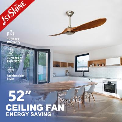 China 5 Speeds Low Noise DC Motor Ceiling Fan With 2 Solid Wood Blades for sale