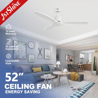 China Decorative Dc Motor Odm Remote Led Ceiling Fan White Modern 3 Solid Blade for sale