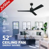 China Eigentijdse Zwarte Stevige Houten Plafondventilator 52“ met Afstandsbediening Te koop
