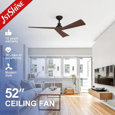 China Sleek Black Ceiling Fan with Dark Wood Grain Blades for sale